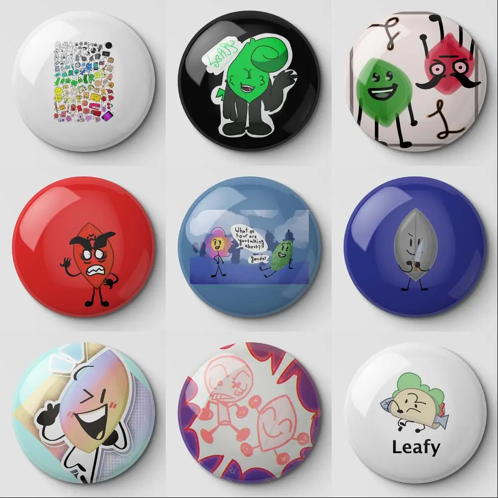 Bfdi Leafy Evil Firey And Leaf Don Soft Button Pin Customizable Clothes Women Creative Collar Fashion Metal Lover Decor Jewelry