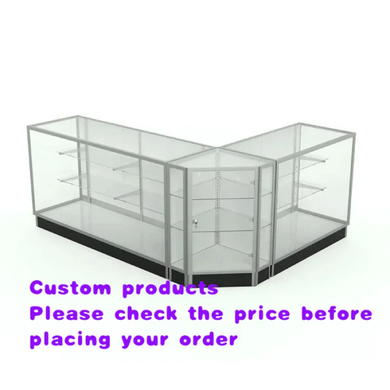custom.Glass Display Cabinets 6ft  LED Light Display Cases Counter