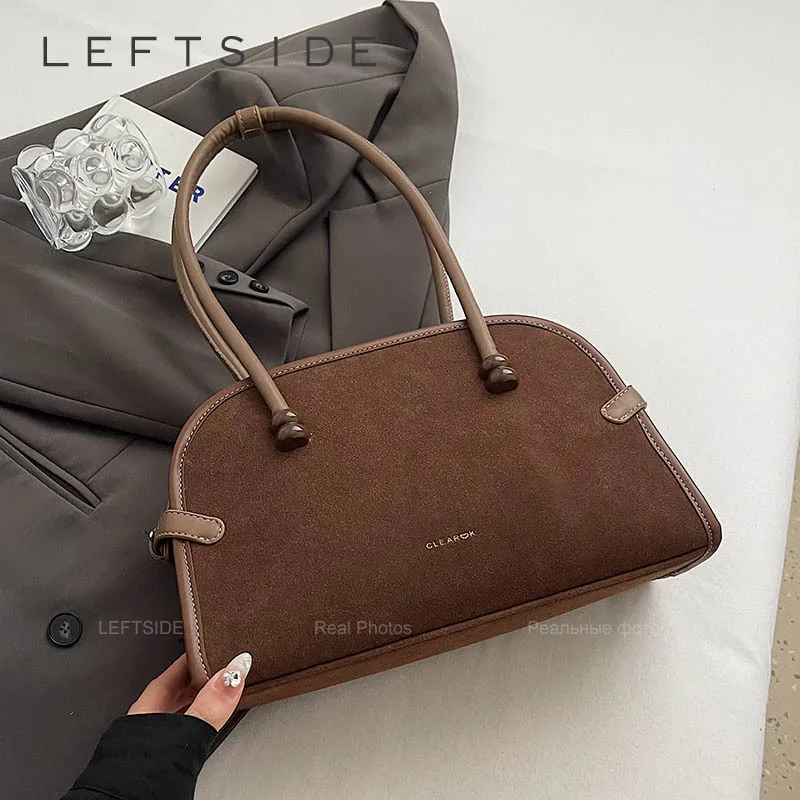 

Левая сторона, женская сумка через плечо из искусственной кожи, новинка зимы 2025, ретро сумка-тоут под мышками, роскошные брендовые дизайнерские винтажные сумки