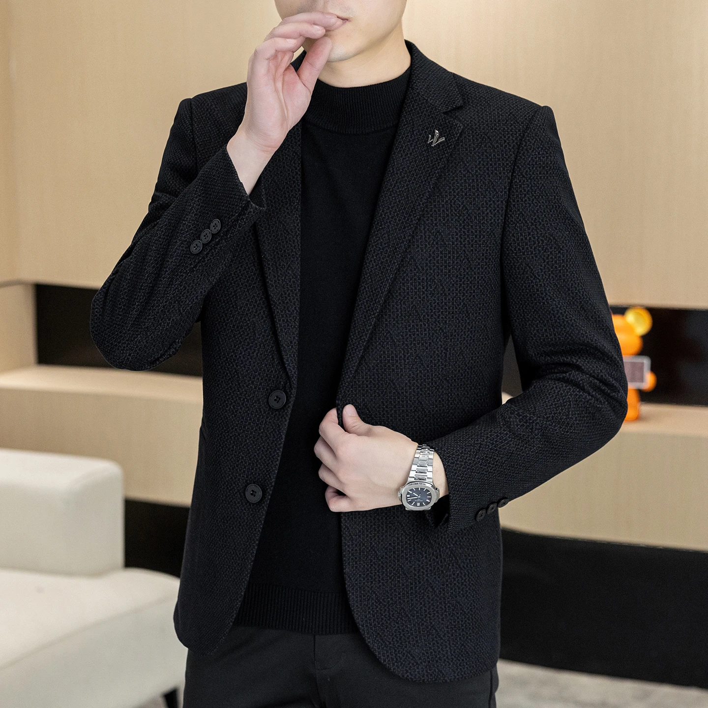 Autumn and winter new men's suits, two-button single-breasted jackets, men's casual business wear, formal wear, and men's suits