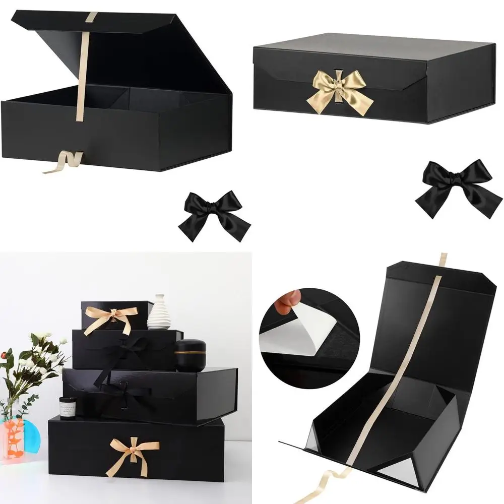 

Большие матовые черные подарочные коробки с магнитной крышкой, 16x14x5.3 дюйма, подходят для предложений руки и сердца и крупных подарков