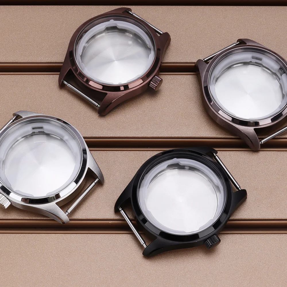 

NH35 40mm Men's Watch Case For Pilot NH35 NH36 NH38/34 Automatic Movt 33.6-34.3mm Dial Solid Bottom Cover Watch Parts 316L Steel