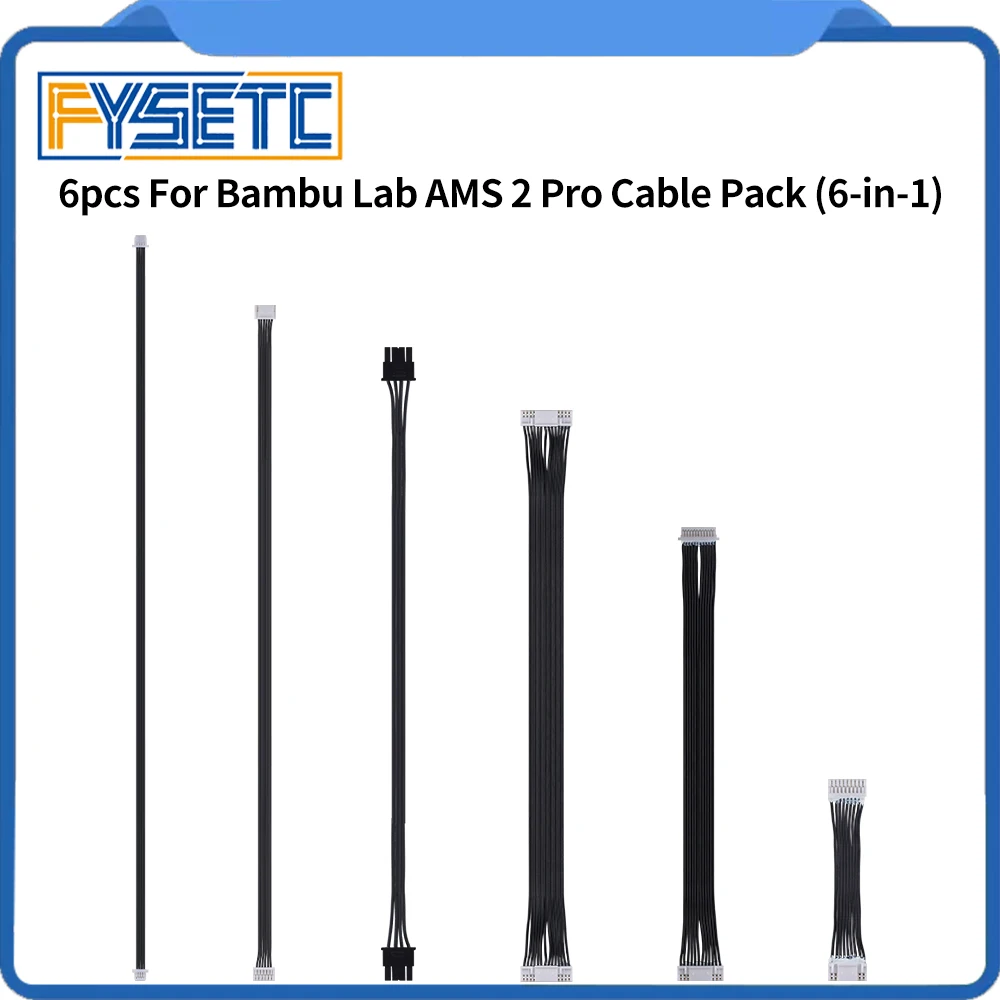 For Bambu AMS 2 Pro 6 in 1 Cable Pack High Quality Cable 3D Printer Accessories For Bambu AMS2 Pro