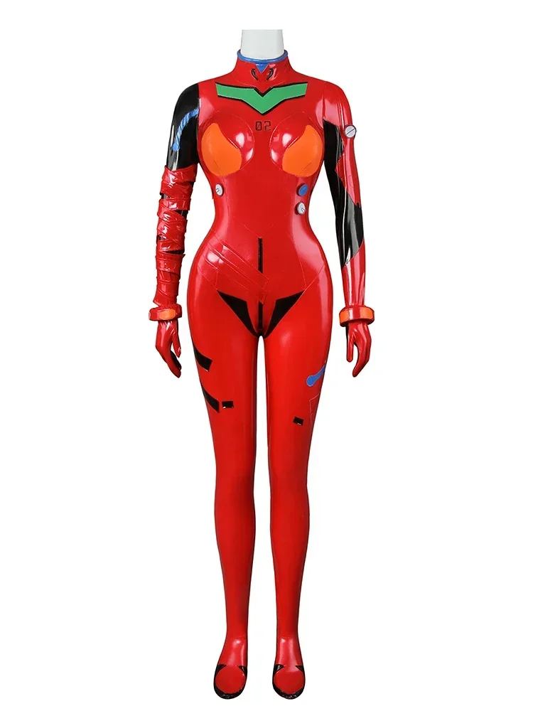 New Eva Shikinami Asuka Langley Soryu Jumpsuits Suit Bodysuit For Women Anime Asuka EVA PU Jumpsuits Cosplay Costume 2026