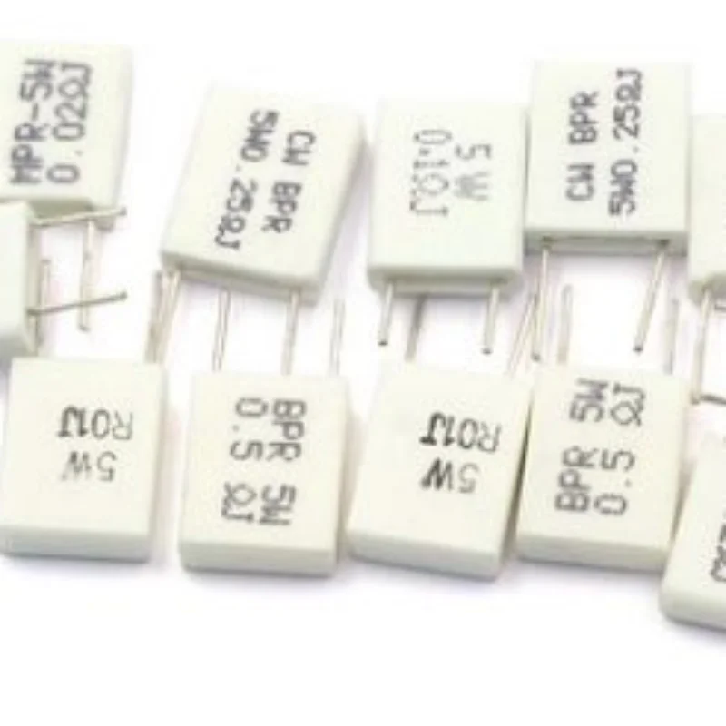 10PCS/lot  5W non-inductive cement resistor resistance 0.01 0.02 0.05 0.1 0.2 0.22 0.33 0.5 ohm ceramic