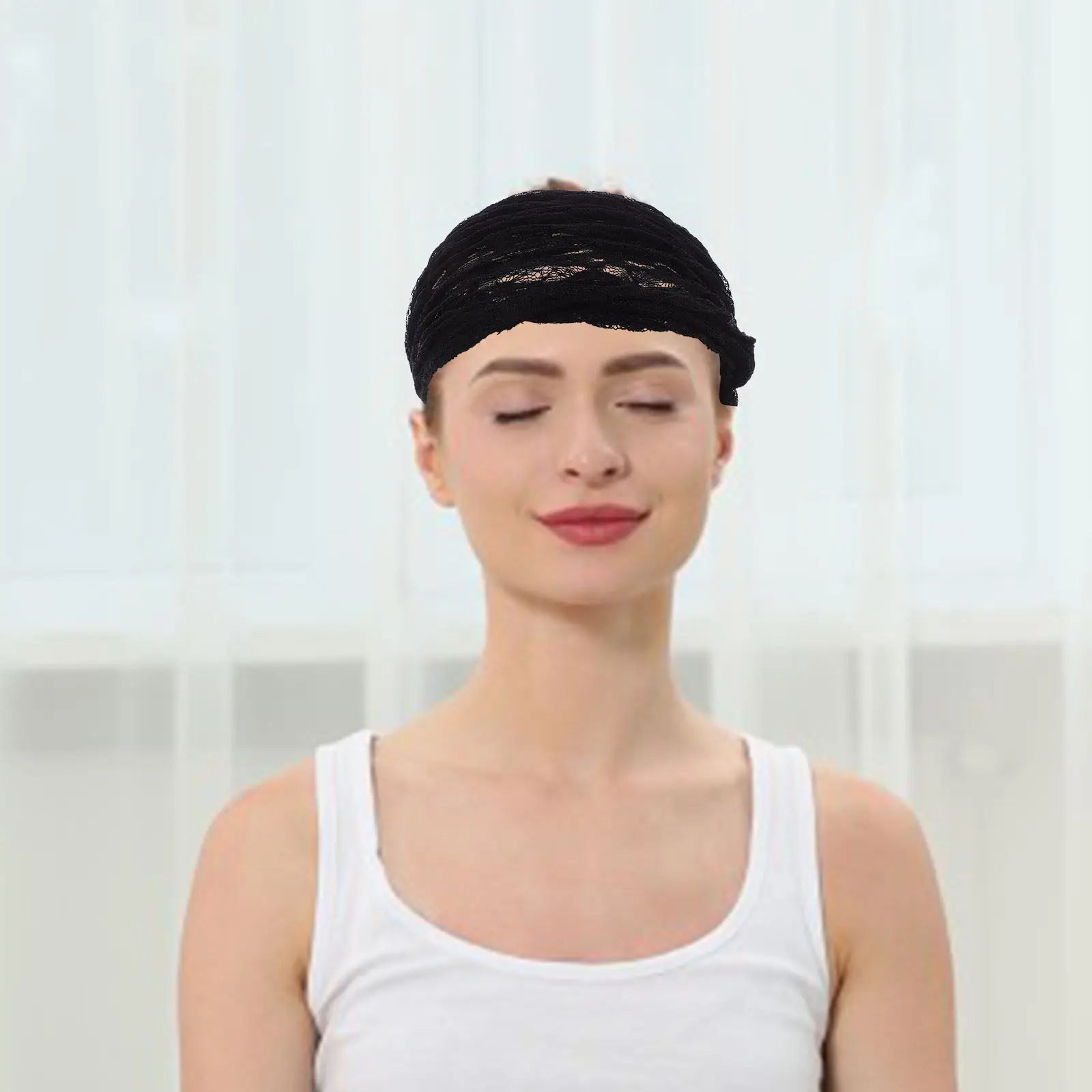 3pcs Wide Lace Headbands Hollow Elastic Breathable Mesh Hair Scarf Bandana Stretchy Non-Slip Women'S Summer Head Accessories