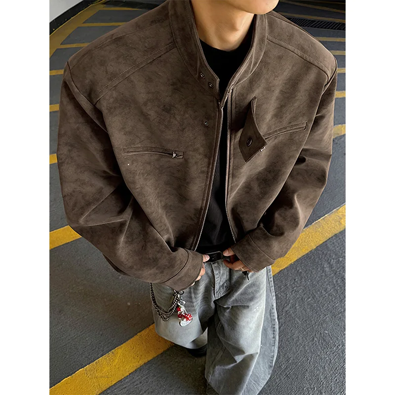 

Мужская утепленная куртка-косуха Anyu American Sle из искусственной кожи с воротником-стойкой, свободного кроя, с длинными рукавами, ветрозащитная