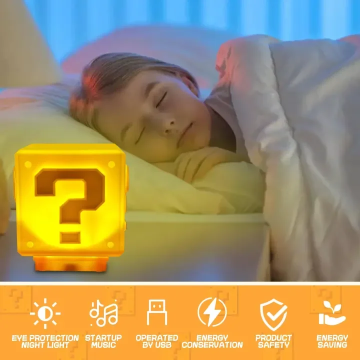 Super Question Mark Night Light with Music Sound, USB Rechargeable Anime Lamp, Creative Game Room Decor Birthday Gift - view 3