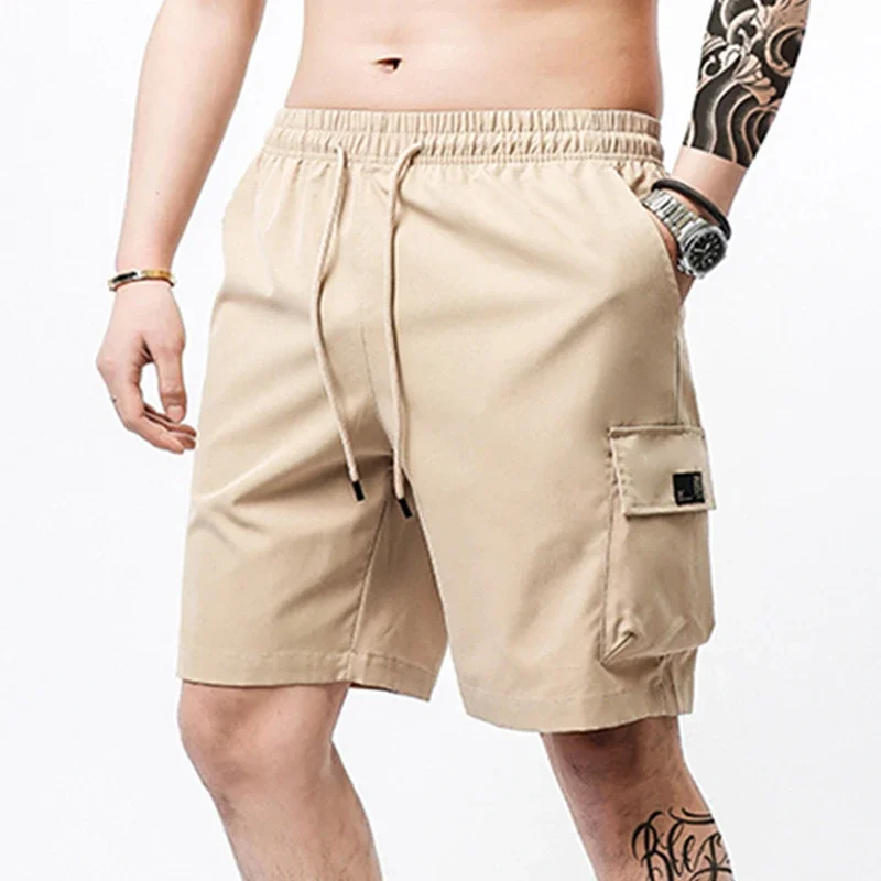 

2025 Cargo Knee Shorts Men Summer Sports Casual Bermuda Shorts Plus Size Half Pants Golf Straight Running Gym Shorts Pants