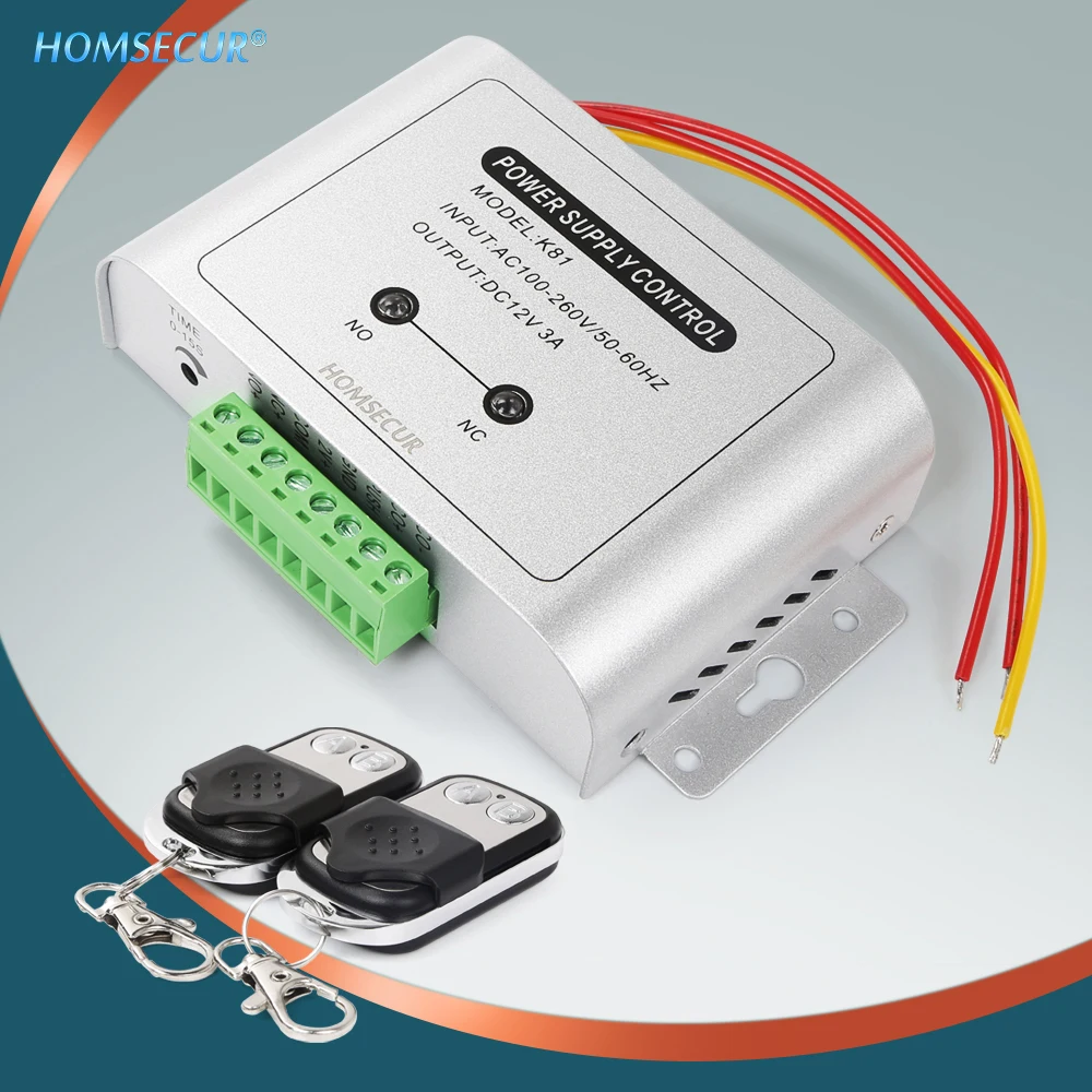2Pcs 433MHz Remote Control DC12V 3A AC100V-260V Power Supply For Video Doorbell Electric Lock Door Access Video Intercom