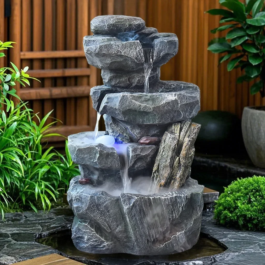 Garden rockery flowing water landscaping ornament like stone outdoor decoration fountain circulating water lucky terrace