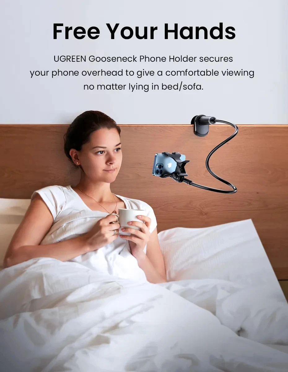 90 cm Telefonhalter Ständer Lazy Bracket Kopfstütze Bett 360 Flexible lange Arme Klemmhalterung für iPhone Samsung und 3,5 ~ 6,7 Zoll Gerät – Detail 3