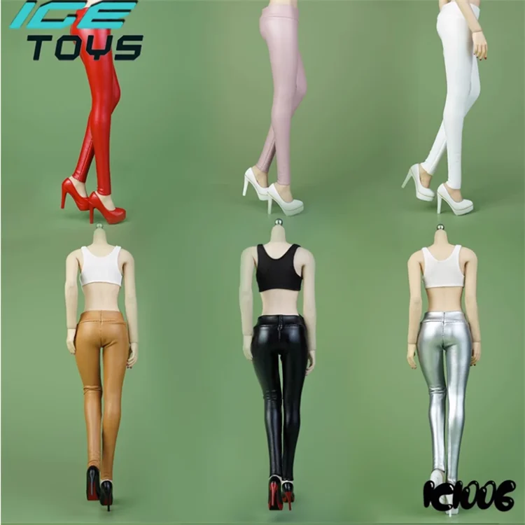 ICE TOYS IC1006 1/6 Scale Female Stretch Leather Pants Tight Pants vest Fit 12'' TBL PH JO Action Figure Body Dolls