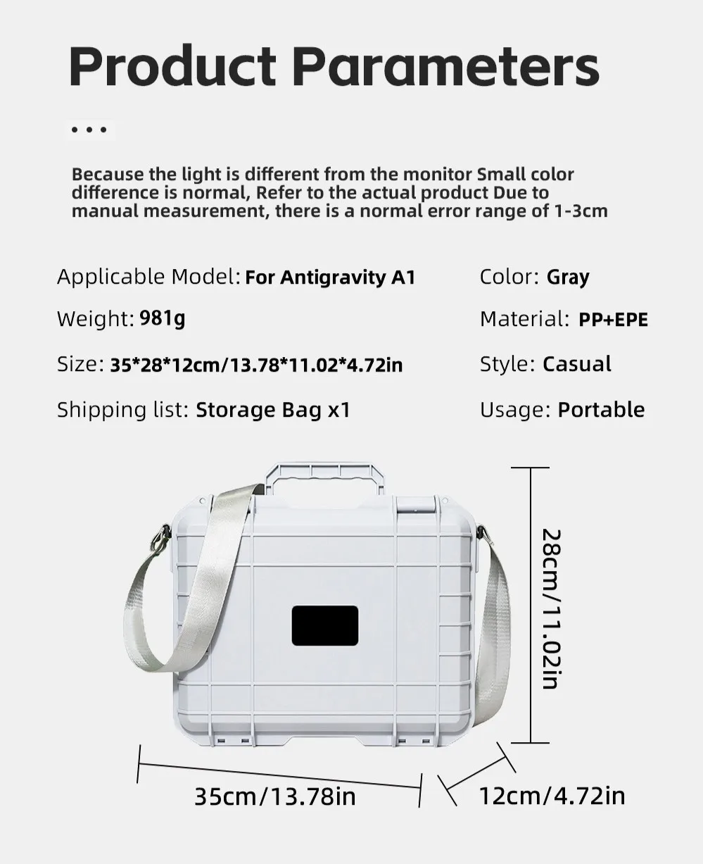

Explosion-Proof Case Storage Box Hard-Shell Storage Case for Antigravity A1