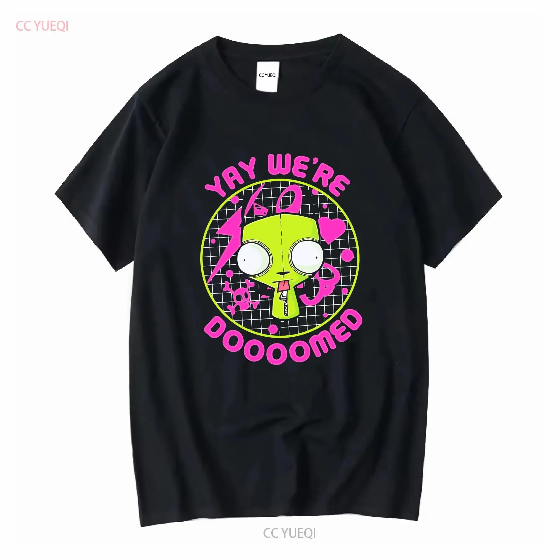 Invader zim YAY We're Doomed Gir T Shirt size large vintage Washed fashion Top For Everyday Wear Unisex Versatile