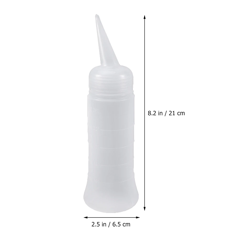 

6pcs 260Ml Dry Shampoo Transparent Empty Plastic Bottle For Hairdressing Refillable Graduated Squeeze Beak Mouth Lab Bottle