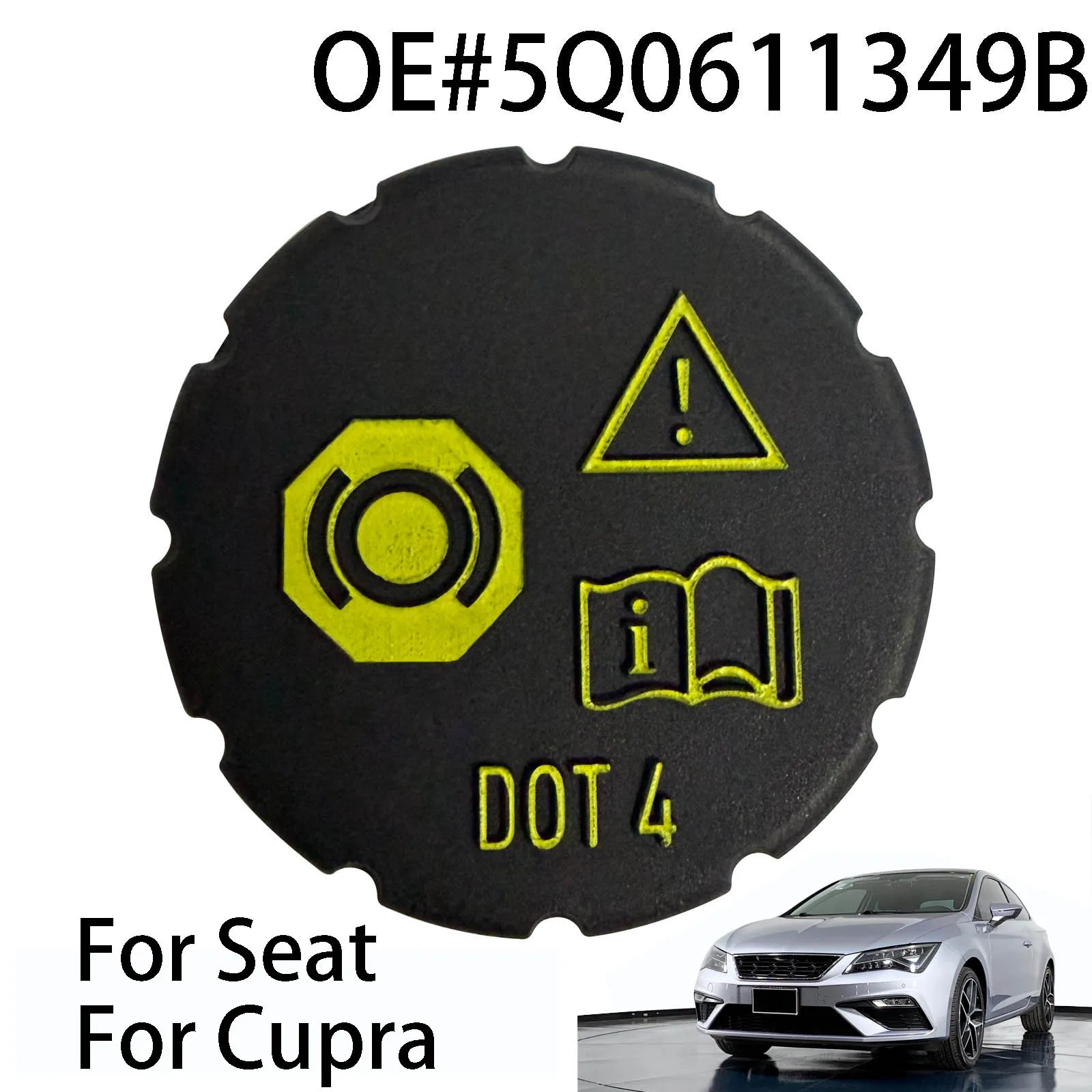 

1Pc Brake Fluid Reservoir Bottle Tank Cap For Seat Ibiza Leon Arona Cupra Formentor Ateca Born Replacement 5Q0611349B