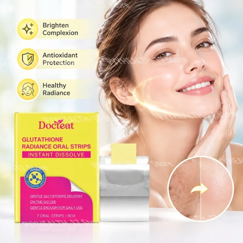 Docteat L-Cysteine Hydrochloride Oral Strips for Brighten Complexion and Antioxidant Protection Instant Dissolve 7 Oral Strips