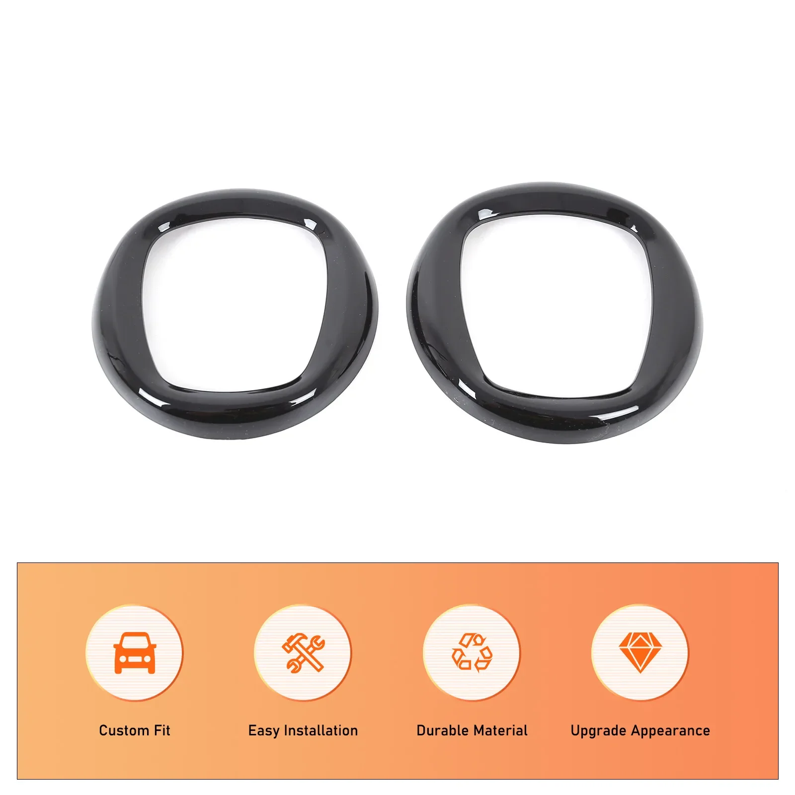 

ABS Car Front Rear Emblem Logo Cover Car Badge Decorative Ring Trim Accessories For Fiat 500 2016-2025 Abarth 595 695 2017-2025