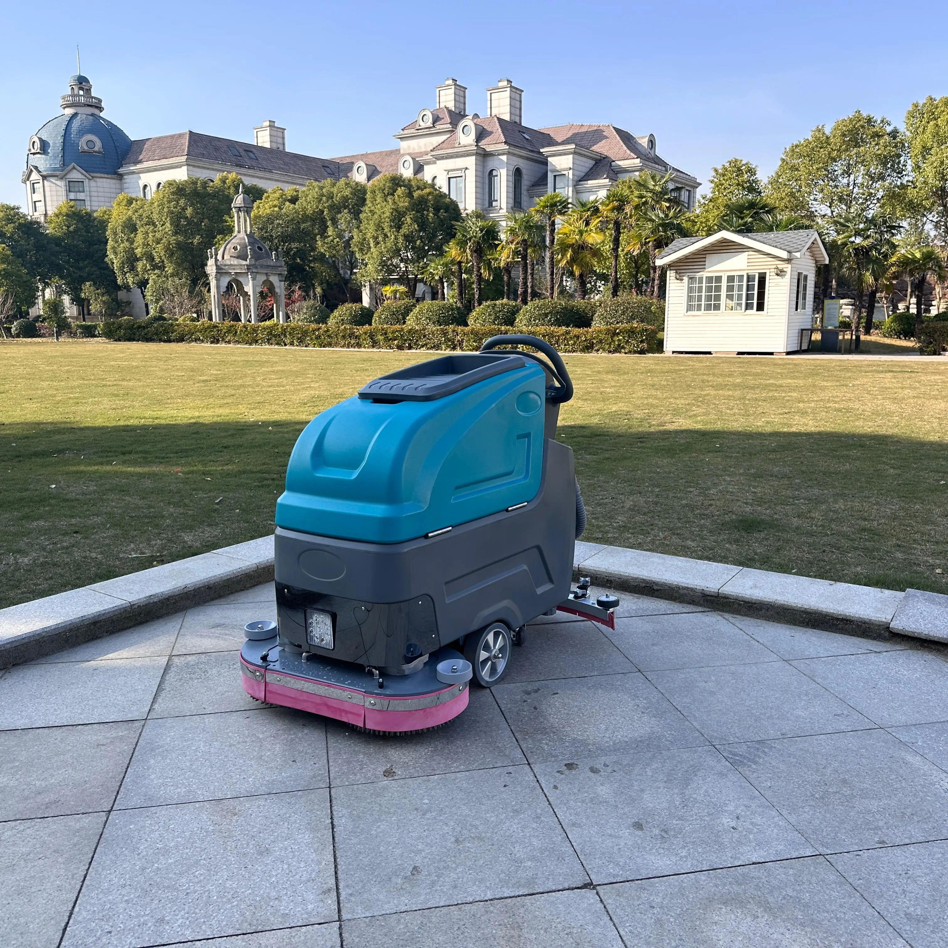 Electric Floor Scrubber Machine With Double Brushes Professional Floor Cleaning Scrubber For Home Office Shop Hotel Mall Use