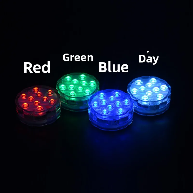 LED Remote Control Diving Light RGB Colorful Underwater Light USB Rechargeable Waterproof Light Aquarium Fish Tank Pool Creative