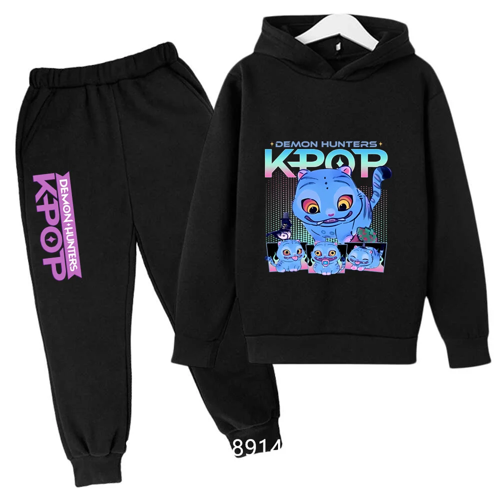 

Children HoodiesUnisex Sets Kpop Demon Hunters Kawaii Pullover Sweatshirt Anime Trucksuit Cartoon Girls Boy Kids Clothes