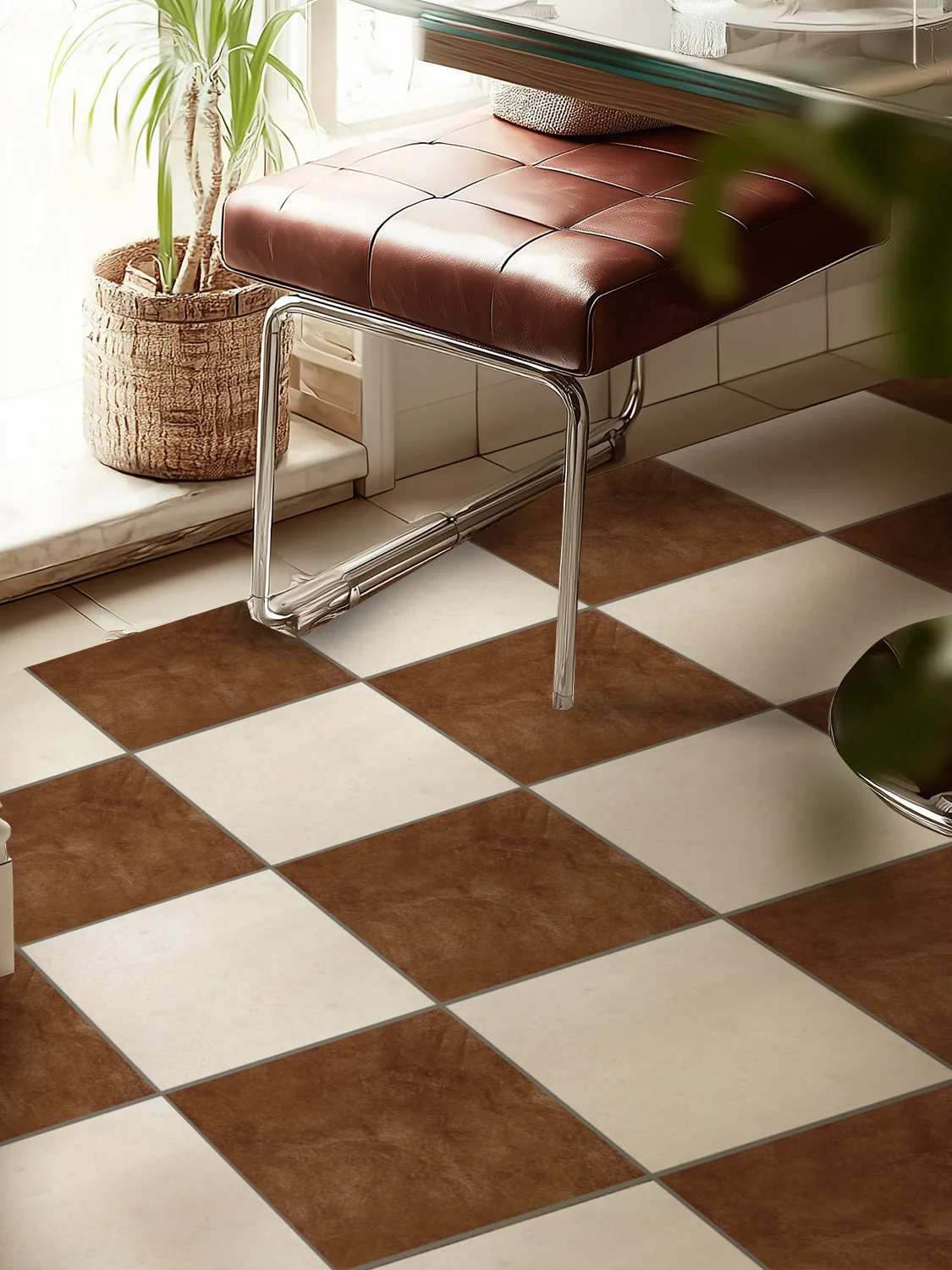 

Декоративные самоклеящиеся напольные наклейки Funlife Bloom Thiened для кухни и ванной комнаты, ПВХ, с геометрическими узорами