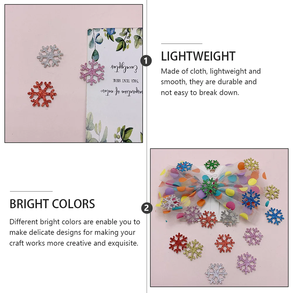 

60pcs Glitter Snowflake Appliques Diy Cloth Patches For Hair Clips Phone Cases Christmas Crafts Party Decorations Sewing