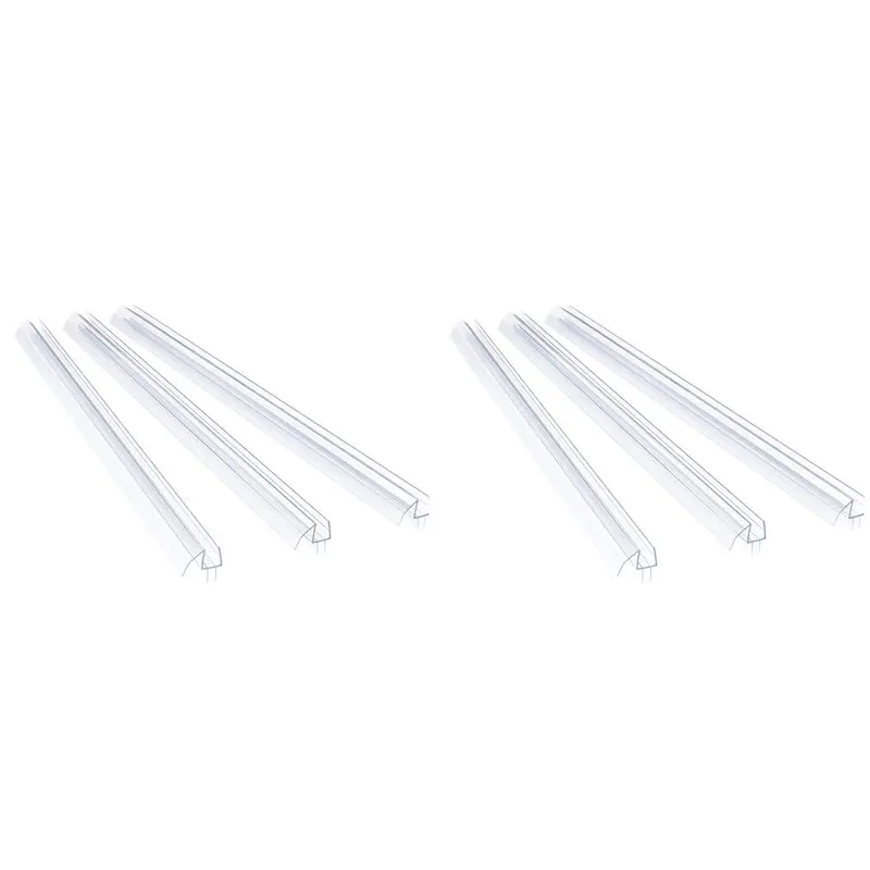 DT17 2 Set Shower Door Bottom Seal, 3 Section Sectional Installation Kit for Frameless Glass Shower Door, 3/8inch Glass