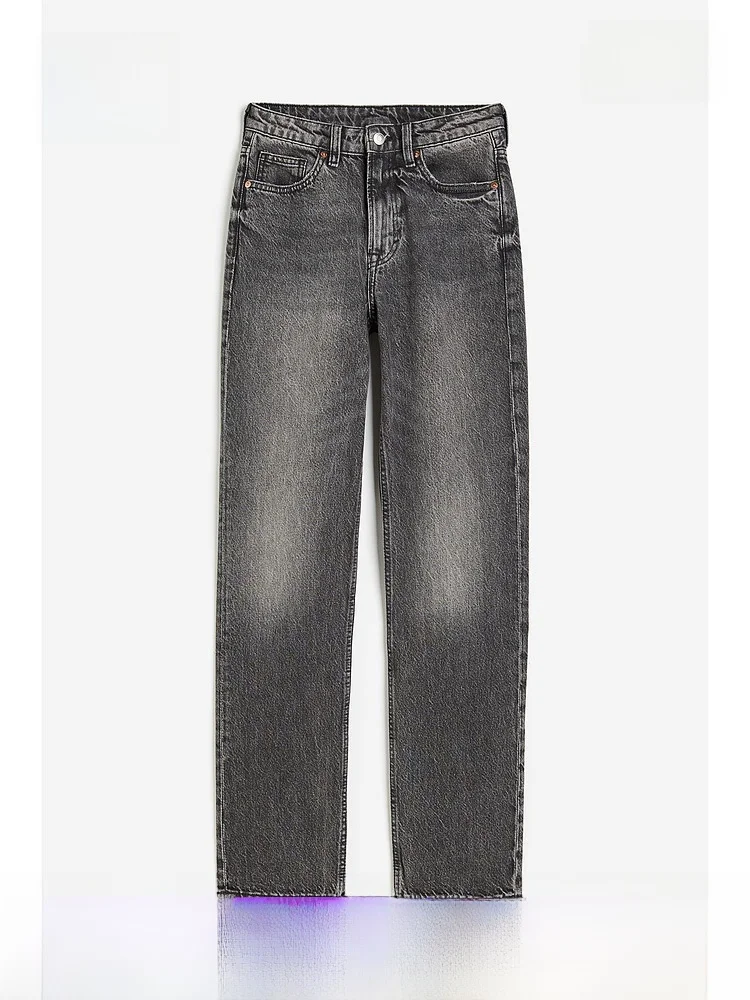 

Comfortable Fashionable Slim Straight Thin Denim Jeans High Waist Casual Spring H&M Women's Clothing Cotton 100% Pure Color