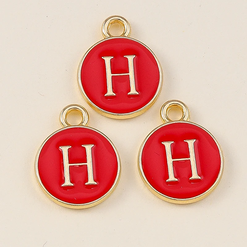 Leslie 20 Stück Niedliche Rote Doppelseitige Mini-Alphabet-Anhänger mit 26 Buchstaben für DIY-Namensschmuck, Halsketten, Armbänder und Ohrringe – Detail 9