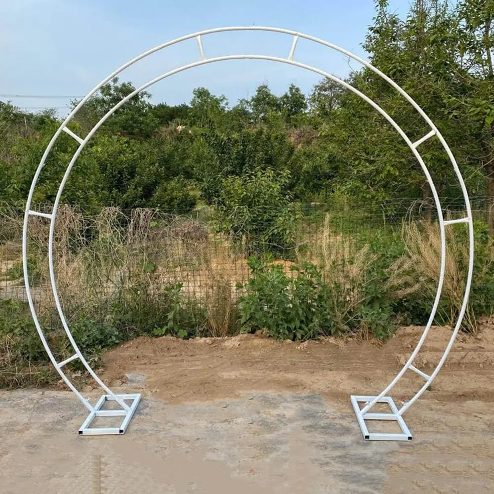 Metal Wedding Arch - Heavy Duty Anti-Rust Moon Gate in Gold/Black/White - Elegant Circle Arbor for Bridal Party DecorationsGarde