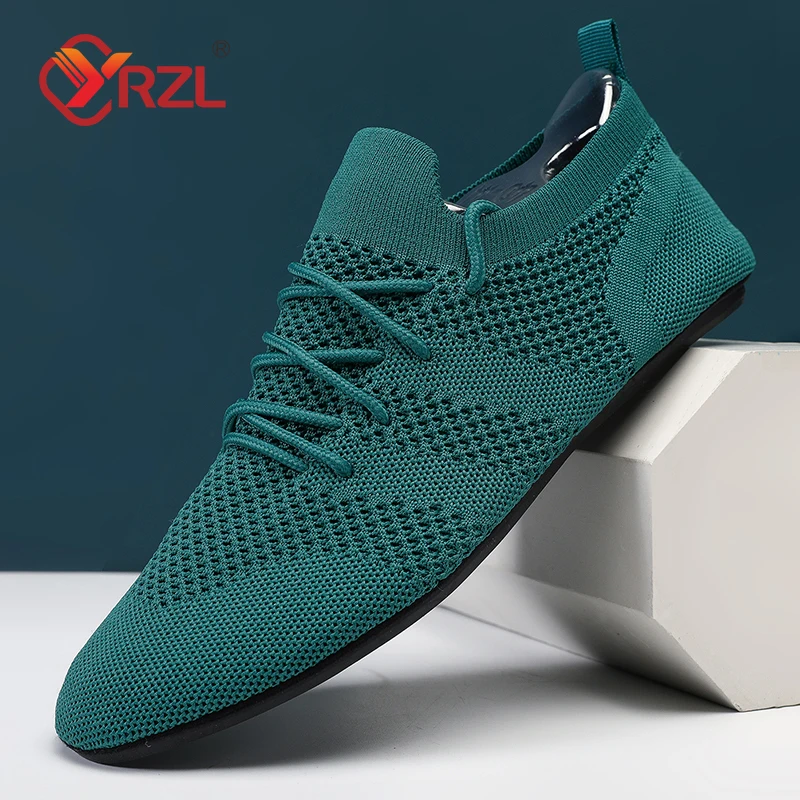 

YRZL Mesh Loafers Men Driving Moccasins High Quality Flats Walking Shoes Breathable Non Slip Casual Loafers Summer Mens Shoes
