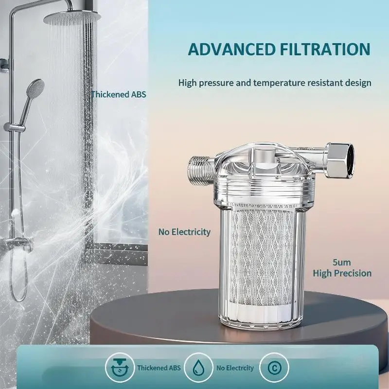 1Pcs Universal Water Filter To Remove Heavy Metals Chlorine Fluoride Filtered Soften Hard Water For Shower Water Purifier Parts