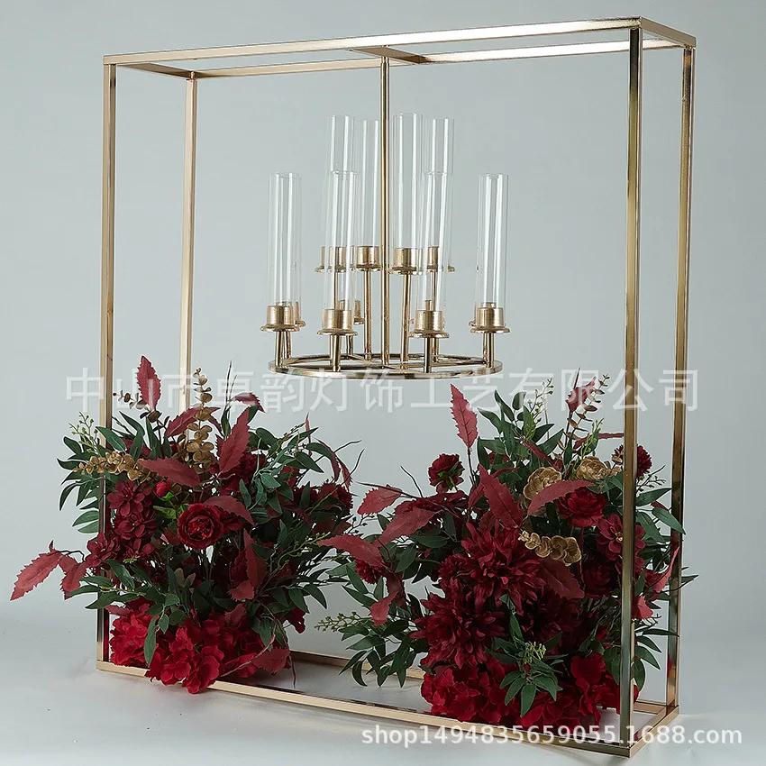 

2 pcs Metal Candelabra Gold Candle Holders Wedding Table Candle Stand Centerpieces For Party Vase Event DIY Decoration