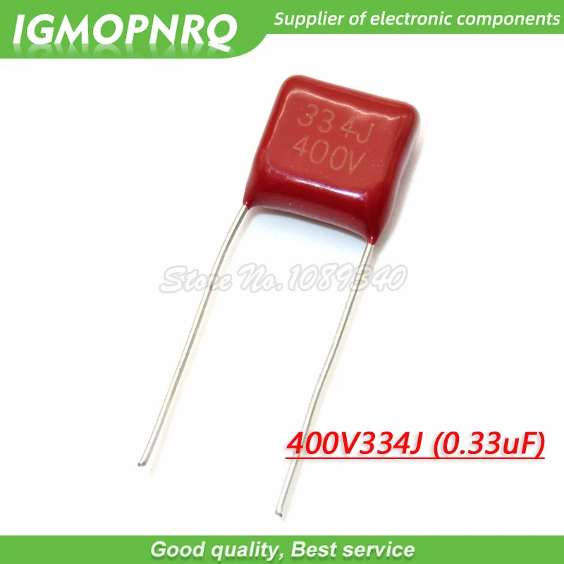 10 sztuk 400V334J 0.33UF Pitch 15mm 400V 330NF 334 CBB kondensator folii polipropylenowej
