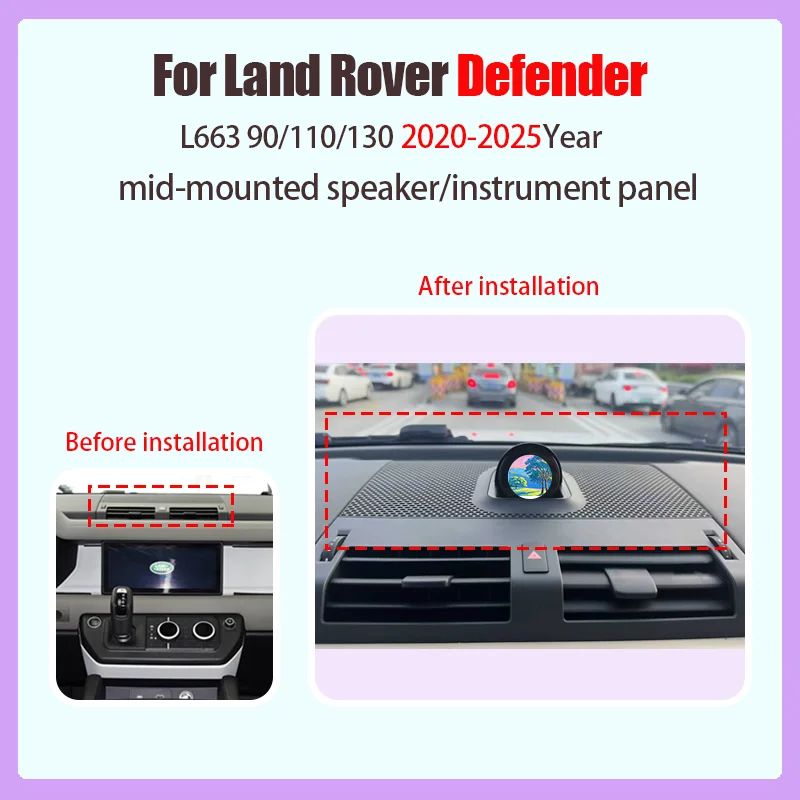 

Для Land Rover Defender L663 90/110/130 (2020-2025) — Центральный динамик-часы с сенсорным управлением, модный аудиомодуль для приборной панели, обновление автомобильной аудиосистемы