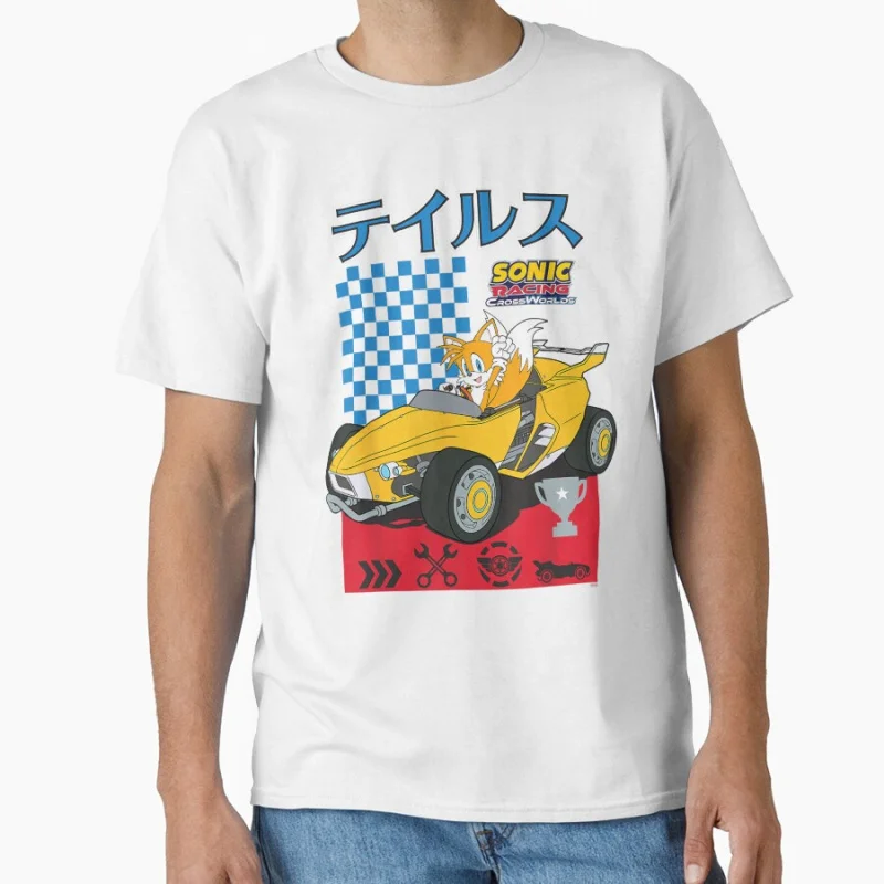سونيك سباق CrossWorlds الظل القنفذ هدية تي شيرت للرجل بلوزات كبيرة الحجم أنيمي الجرافيك طباعة Y2k الملابس الكرتون المحملة #3