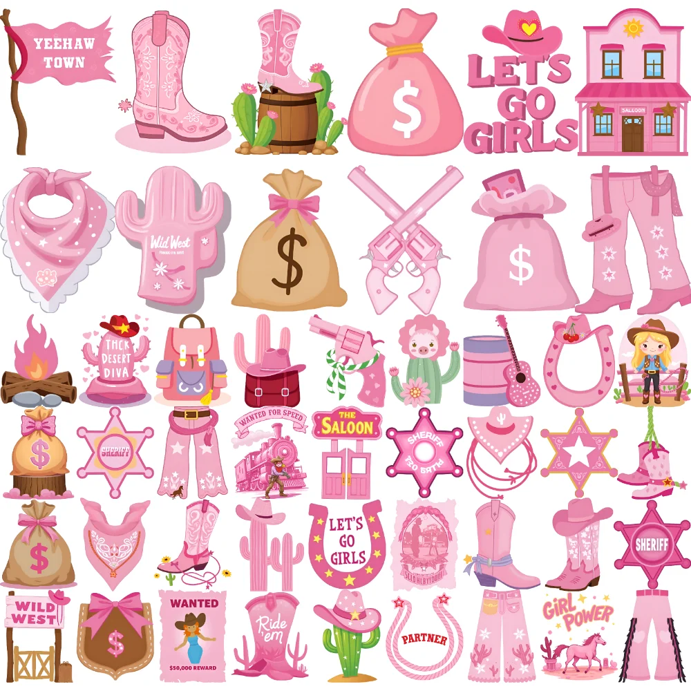 

63pcs Temporary Tattoo Cowboy Stickers Temporary Tattoo Stickers Western Stickers Cartoon For Girls Cheeks Women