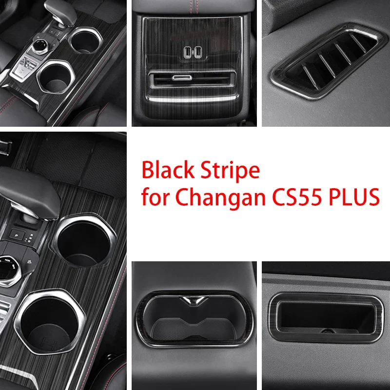 

Black Stripe for Changan CS55 PLUS 2023 Interior Central Control Gearshift Panel Air Conditioner Outlet Cs55plus 2024