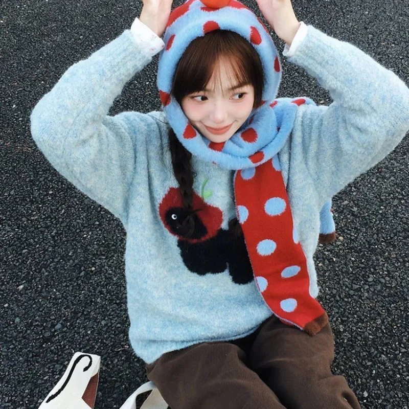 

Women Clothes Tops Y2k Top Tokoy Style Cute Soft Kintted Sweater Atumun Winter