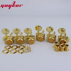 GUYKER Vintage Locking Tuners Nut Style Gold Electric Guitar Machine Heads Tuners Gear ratio 1:15 For ST TL Guitar Tuning Pegs