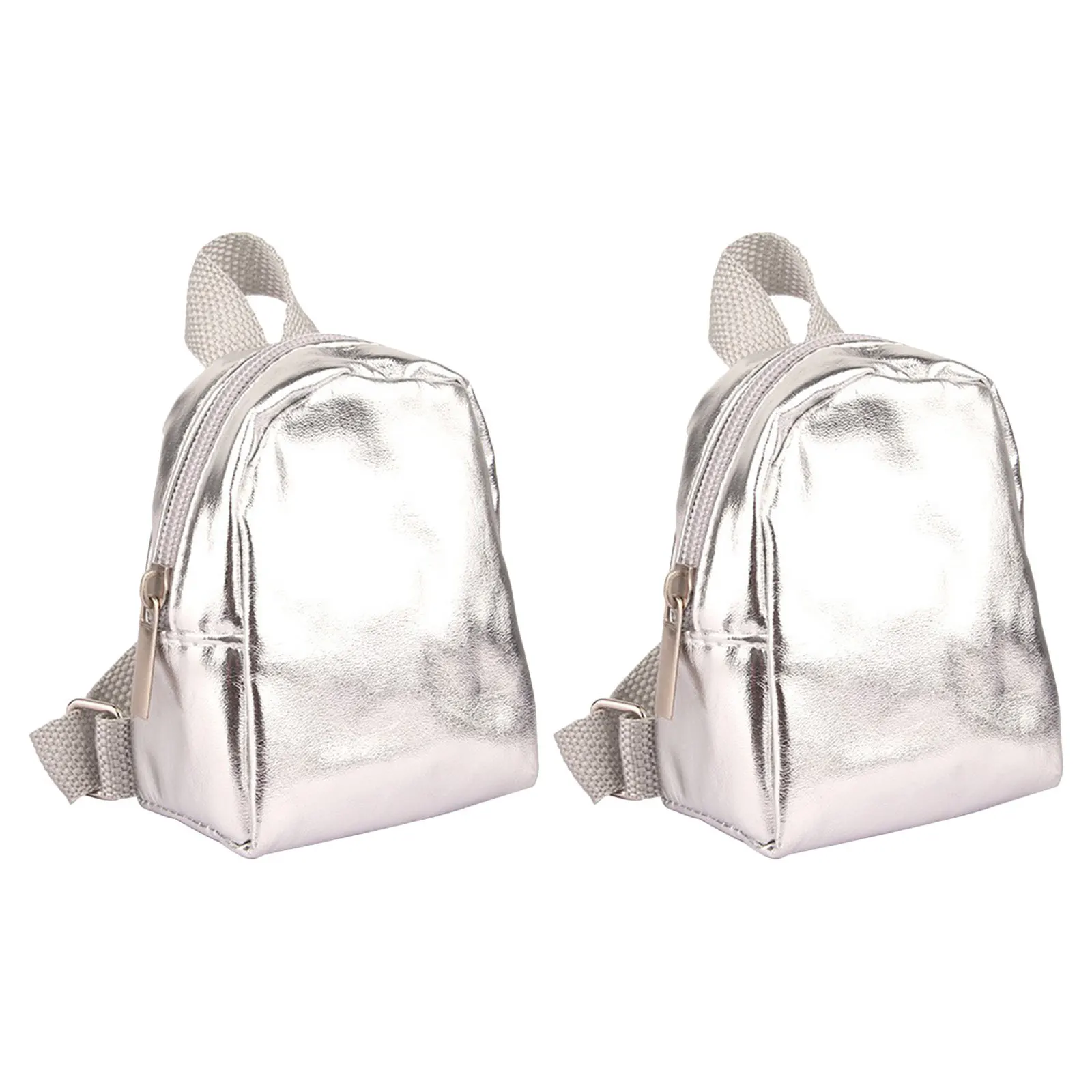 

2Pcs Miniature Backpack Zipper School Bags Pretend Play Accessories Tiny Bags for Dollhouse Scenery Props Stuffed Toy Backpack