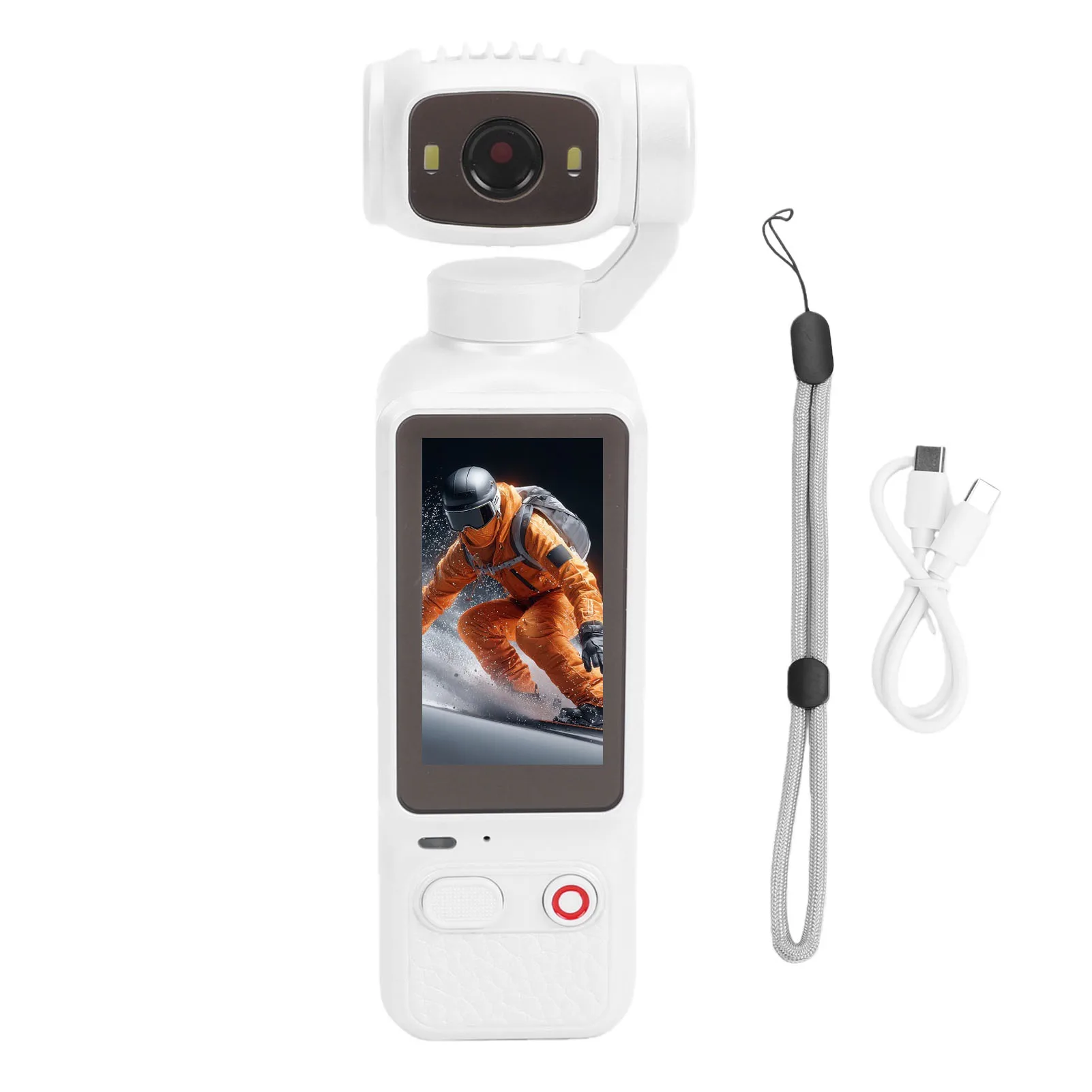 4K Vlogcamera met 180 ° Draaibare lens 64M handcamera voor vloggen, geschikt voor buitensporten, fietsen en reizen.