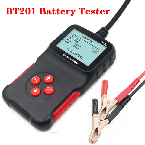 BT201 배터리 테스터, 100-2000 CCA 감지, 12V 배터리 SOC /SOH /CCA 배터리 전압/임피던스 감지