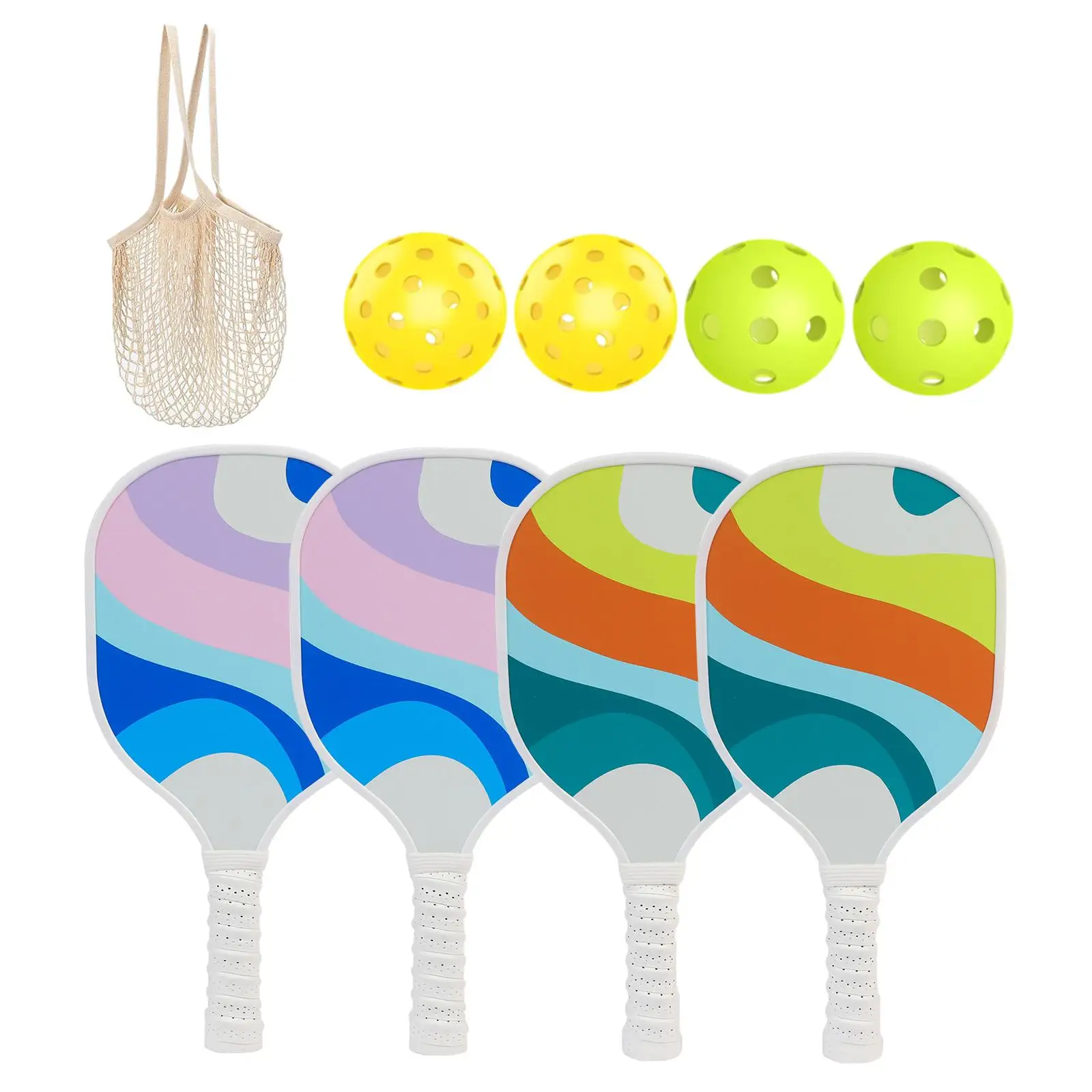 Pickleball Rackets with 4 Pickleball Balls for Men Women Indoor Outdoor Use