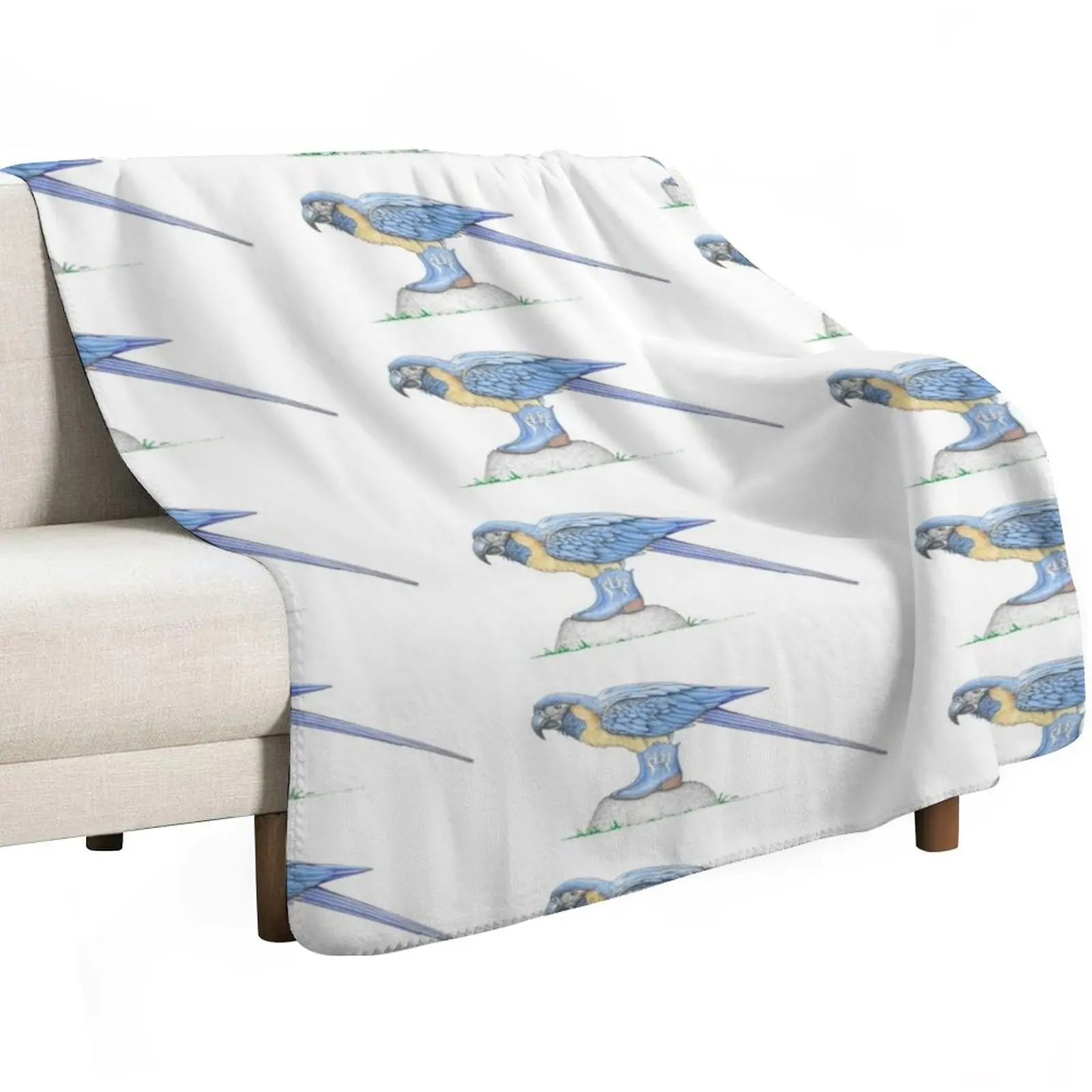 Blue Throated Macaw in Short Boots Throw Blanket Decorative Sofas Thin manga Loose Retros Blankets