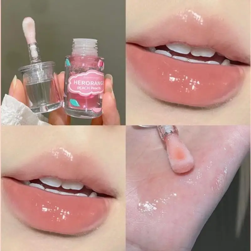 Caliente HERORANGE 1/3 Uds aceite de labios con sabor a fruta bálsamo labial hidratante brillo de labios imprimación de labios maquillaje para el cuidado de los labios
