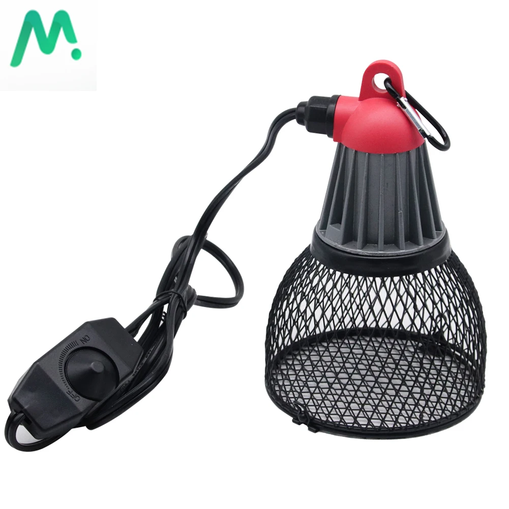 

Reptile Heat Lamp Cap Anti-Scald Lampshade and Ceramic Heat Emitter Turtle Heater Lamp with Guard for Lizard Snake Frogs Chicken