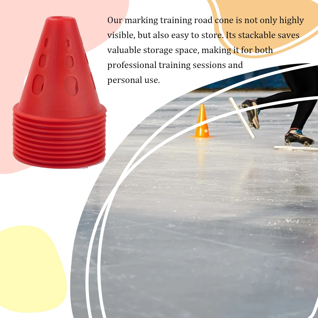 10pcs/lot Colorful Skate Pile Cup Windproof Roller Skating Cone Agility Training Marker Slalom Skateboard Marking Cones